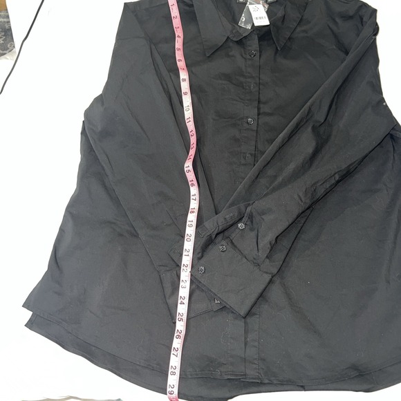 New York & Co 7th Avenue Womens Xl Black Long Sleeve Button Down Shirt Basic275 - Picture 7 of 10